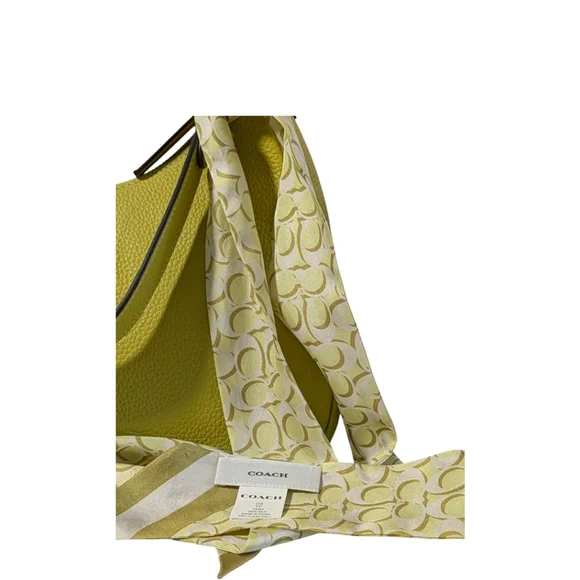NWT Coach khaki Key Lime Terry Hobo Bag Crossbody strap vintage silk scarf set - Picture 4 of 8